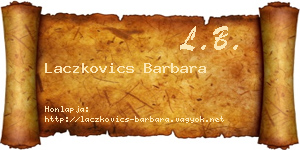 Laczkovics Barbara névjegykártya